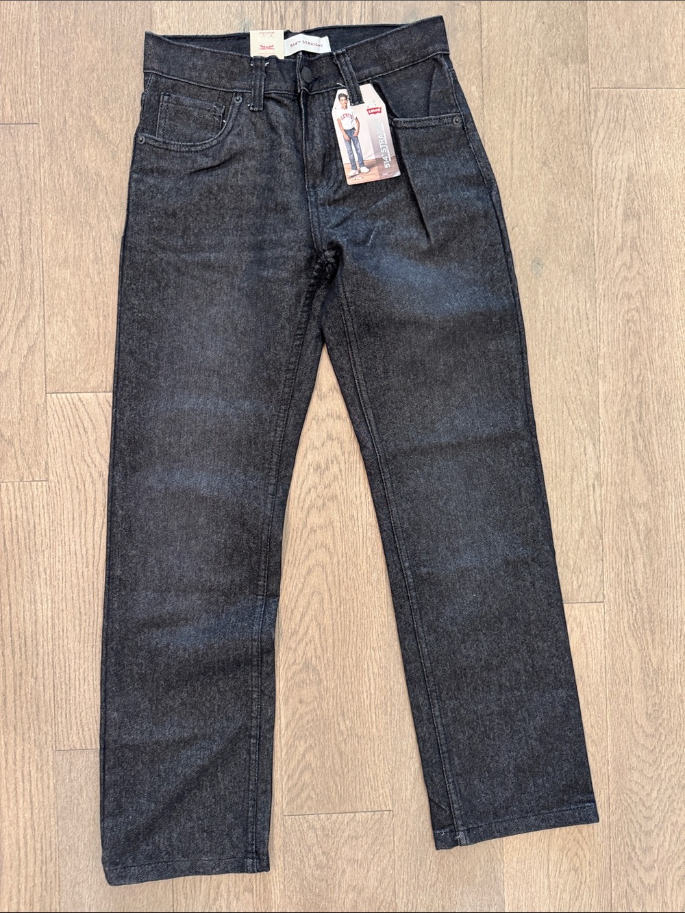 NWT Levi’s‎ 514 Straight Regular Fit Black Adjustable Waistband Boys 14 W27 L29